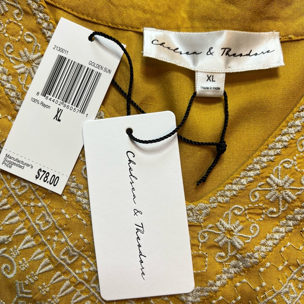 Chelsea & Theodore : golden sun boho embroidered blouse - Picture 10 of 13